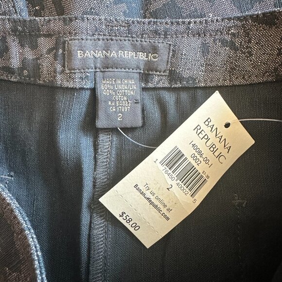 Women's 2 NWT Banana Republic Raw Hem Skirt Animal Print Pencil Gray - Picture 5 of 6